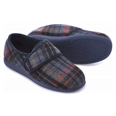 Cosyfeet Reggie Russet Check Mens Slippers