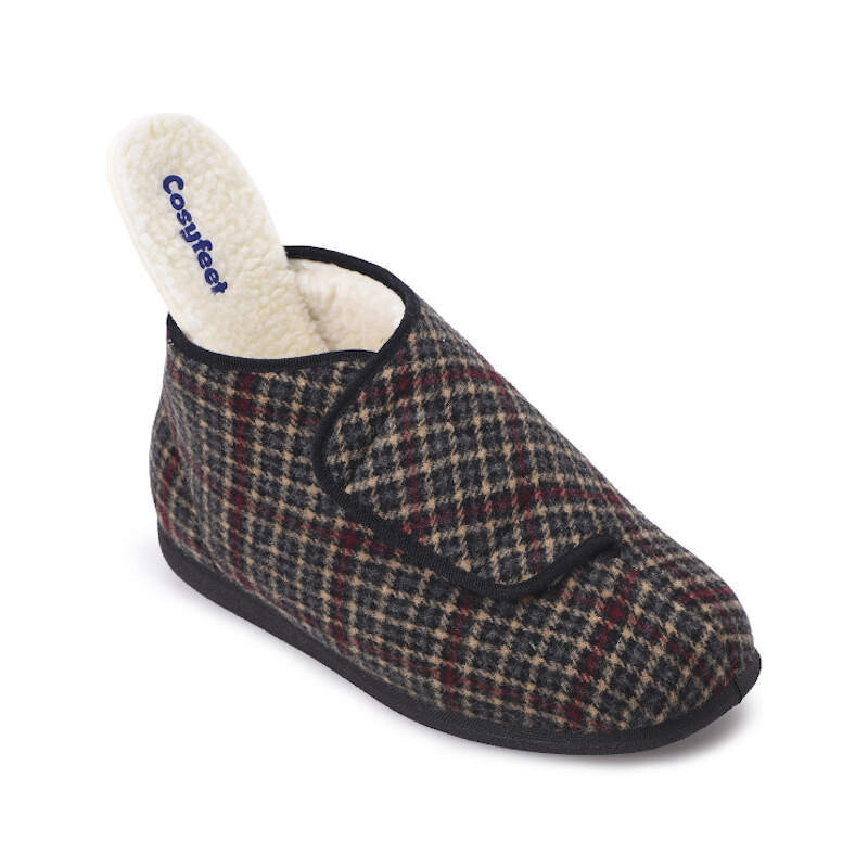 Cosyfeet Robbie Retro Check Mens Bootee