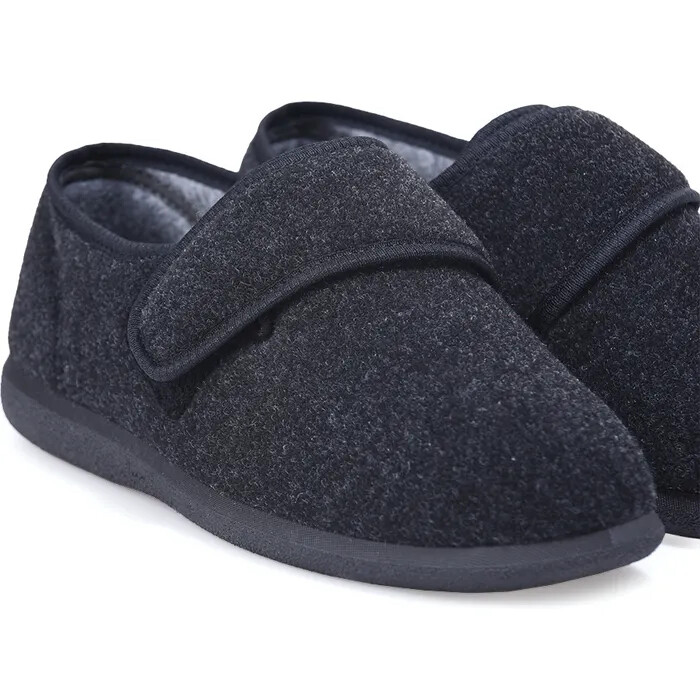 Cosyfeet Richie Charcoal Mens Slippers Cosyfeet Richie Charcoal Mens Slippers