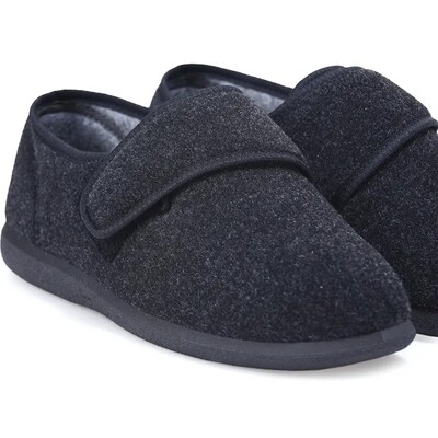 Cosyfeet Richie Charcoal Mens Slippers Cosyfeet Richie Charcoal Mens Slippers