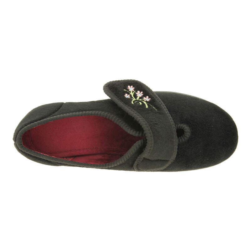 DB Wider Fit Caroline House Shoes Black (2v)
