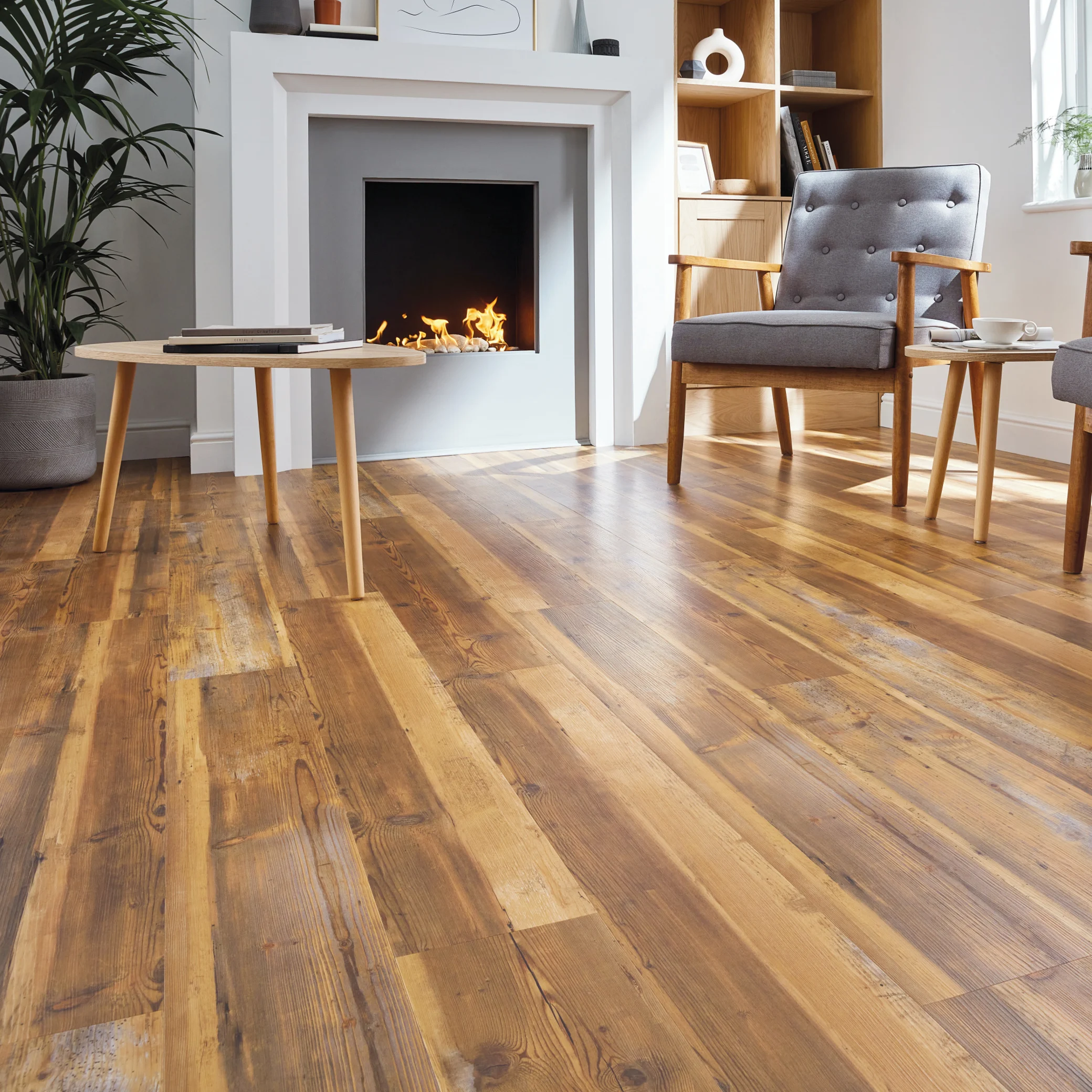 Character vinyl plank flooring with more visual interest