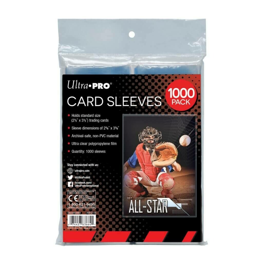 ULTRA PRO CARD SLEEVE - 2.5&quot; x 3.5&quot; Collector Sleeves 1000 pk