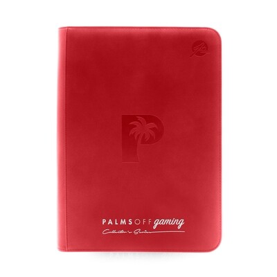 Palms Off Gaming Collector&#39;s Series 9 Pocket Zip Trading Card Binder RED