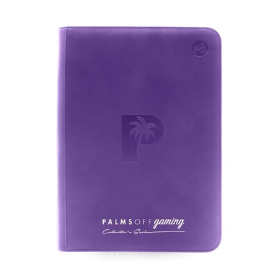 Palms Off Gaming Collector&#39;s Series 9 Pocket Zip Trading Card Binder PURPLE