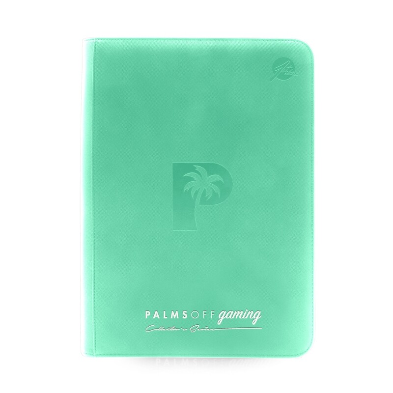 Palms Off Gaming - Collector&#39;s Series 9 Pocket Zip Trading Card Binder - TURQUOISE