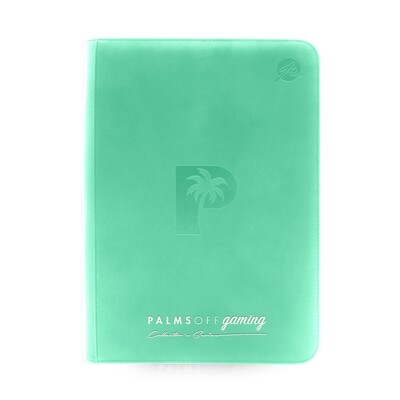 Palms Off Gaming Collector&#39;s Series 9 Pocket Zip Trading Card Binder TURQUOISE
