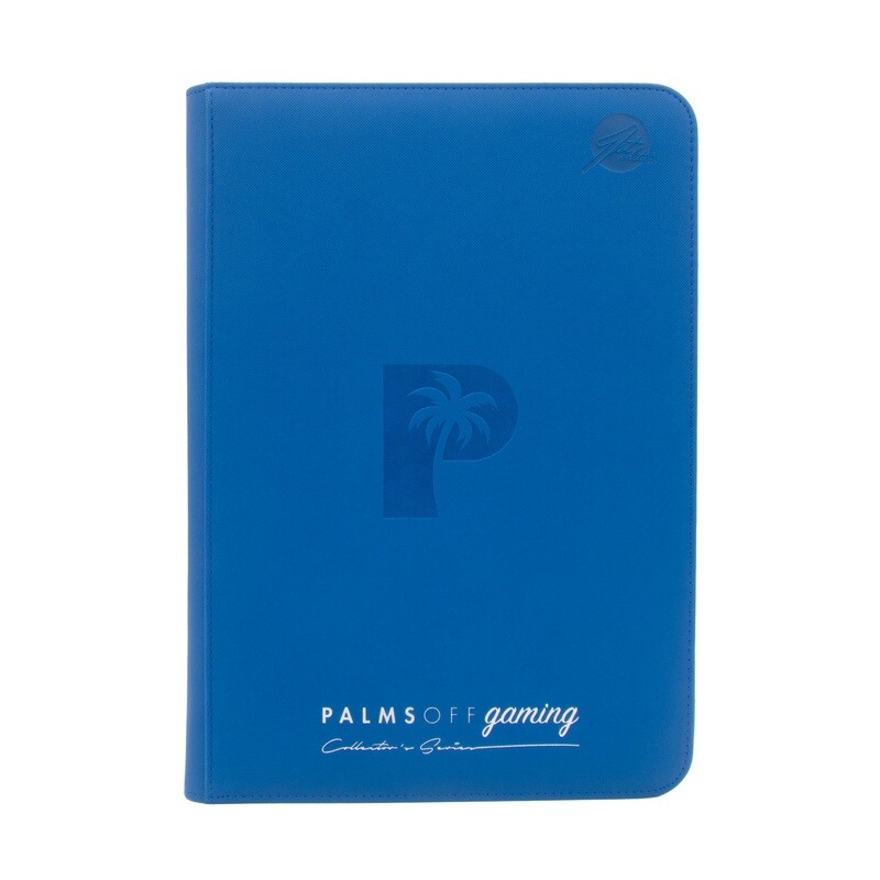 Palms Off Gaming - Collector&#39;s Series 9 Pocket Zip Trading Card Binder - BLUE