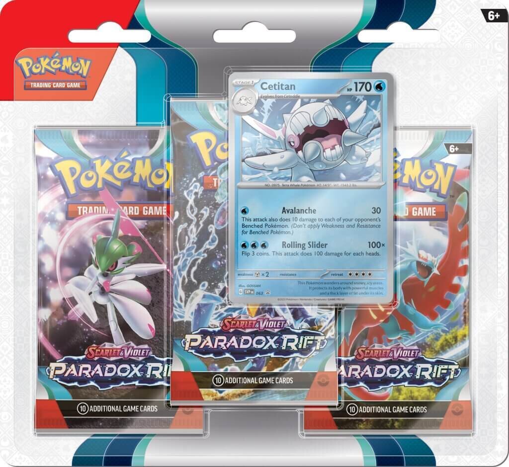 POKÉMON TCG Scarlet &amp; Violet 4 Paradox Rift Three Booster Blister