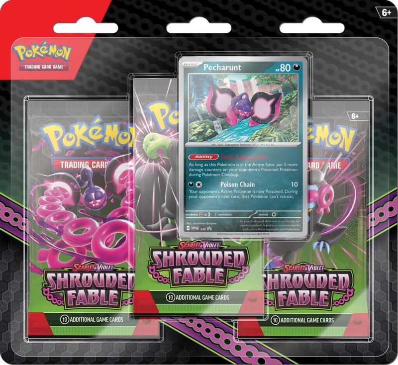 POKÉMON TCG Scarlet &amp; Violet 6.5 Shrouded Fable 3 Pack Blister