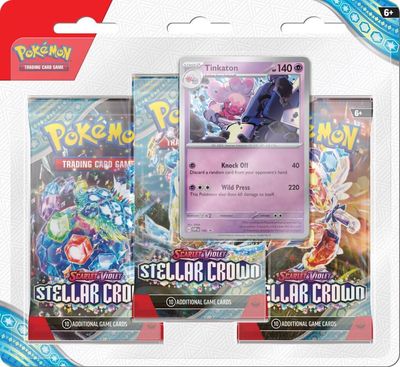 POKÉMON TCG Scarlet &amp; Violet 7 Stellar Crown Three Booster Blister