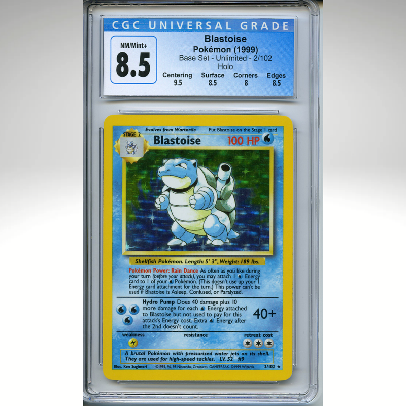 Blastoise 2/102 Pokemon CGC 8.5 Base Set Unlimited Holo Rare