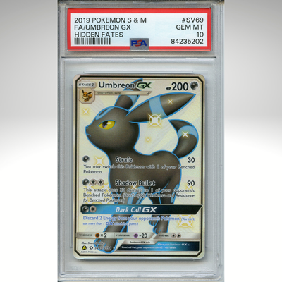 Umbreon GX Fullart SV69/SV94 Hidden Fates PSA 10 English