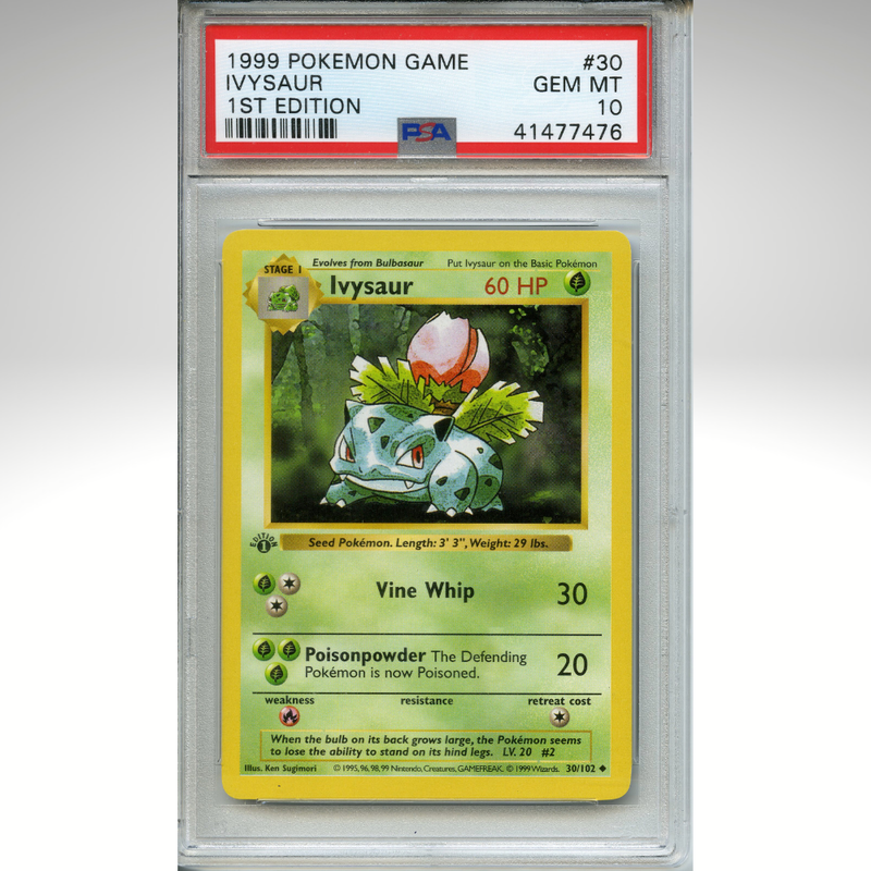 First Edition Base Set Ivysaur 30/102 PSA 10 English