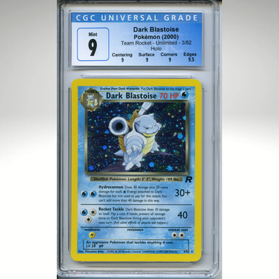 Dark Blastoise 3/82 Pokemon CGC 9 Team Rocket Unlimited Holo Rare