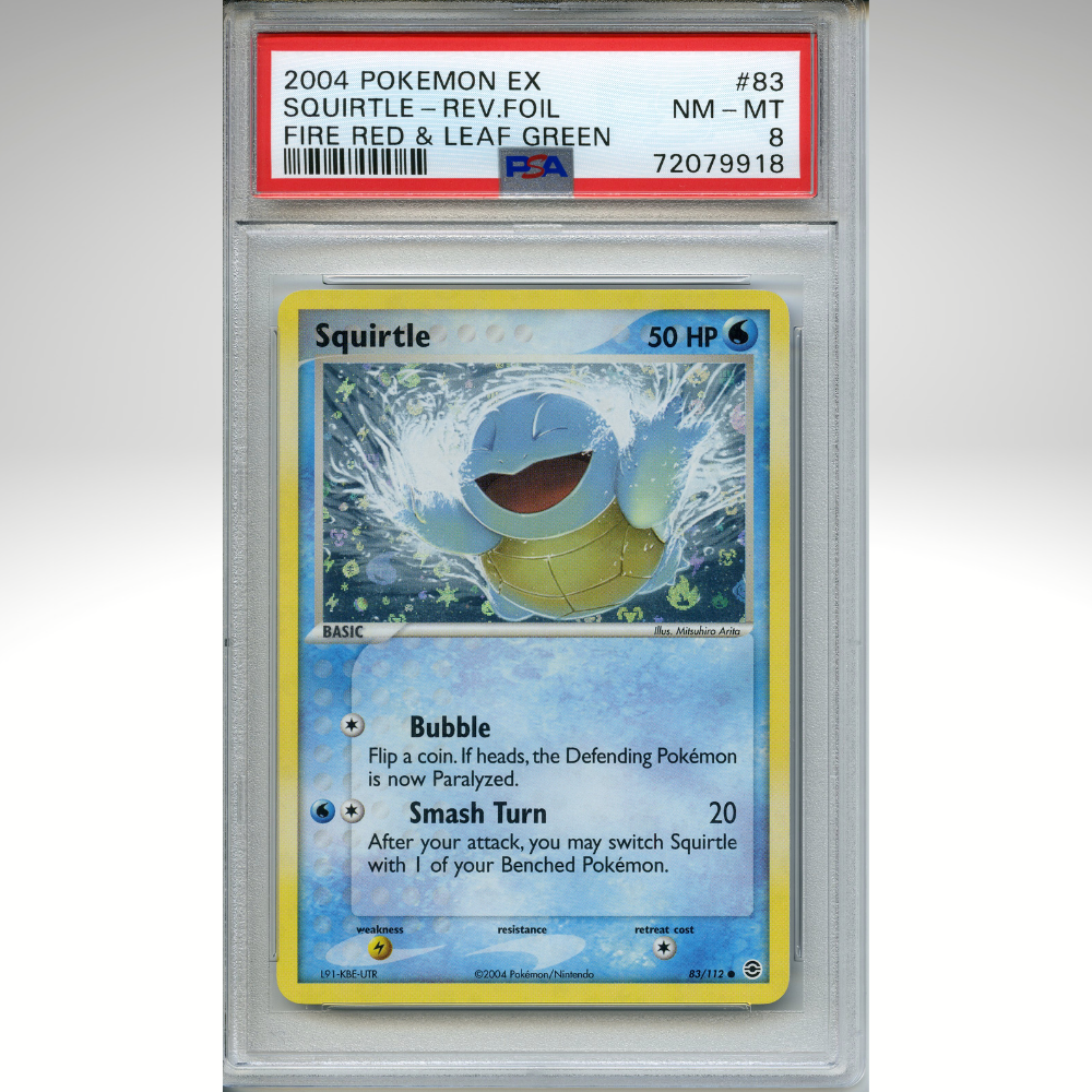 Squirtle 83/112 Pokemon PSA 8 Fire Red &amp; Leaf Green Reverse Foil