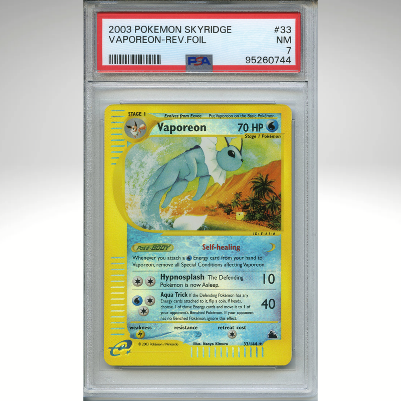 Vaporeon 33/144 Pokemon PSA 7 Skyridge Reverse Holo