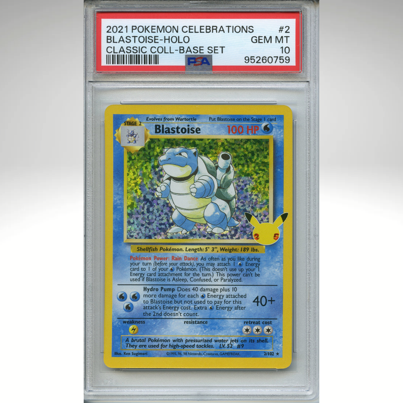 Blastoise 2/102 Pokemon PSA 10 Celebrations Holo