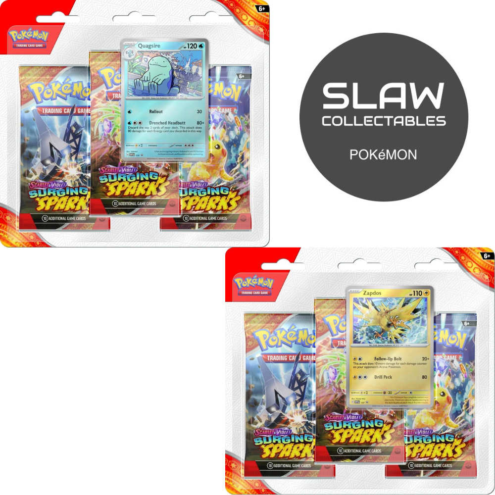 POKÉMON TCG Scarlet &amp; Violet 8 Surging Sparks Three Booster Blister