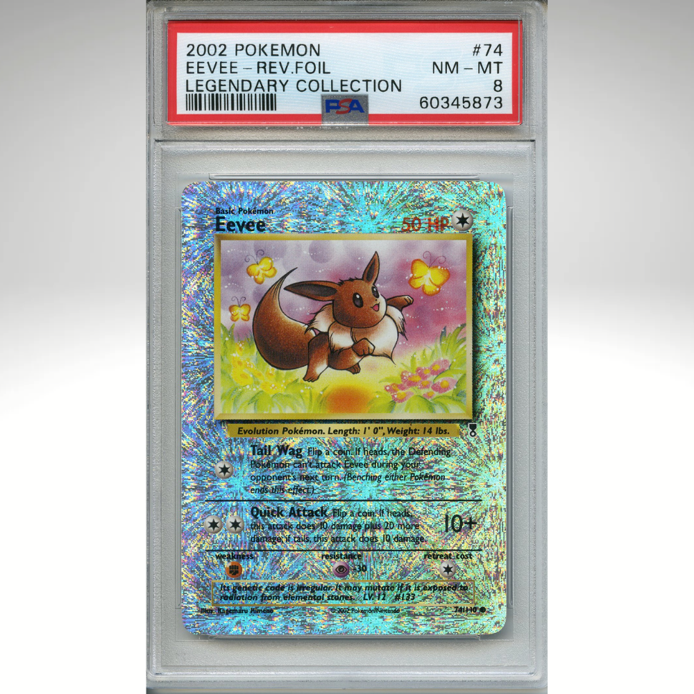 Eevee 74/110 Pokemon PSA 8 Legendary Collection Reverse Foil