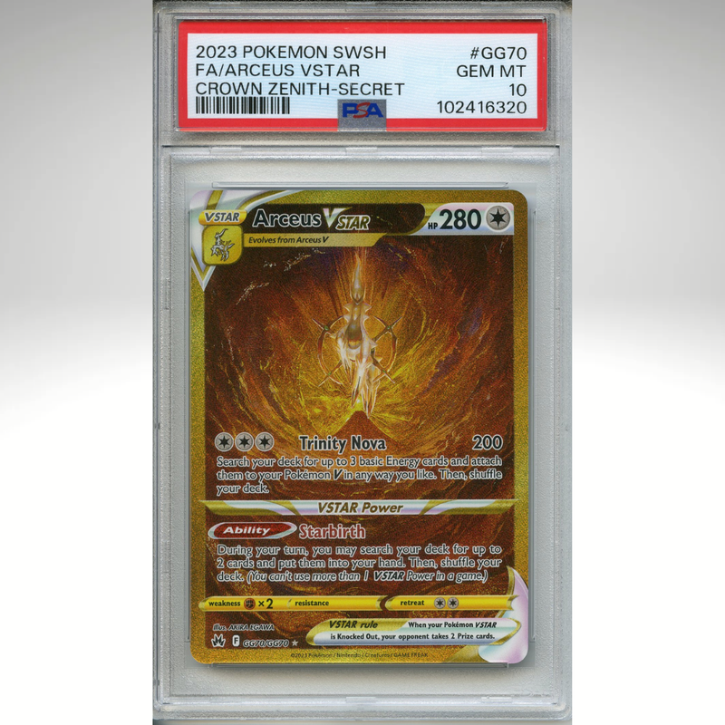 Arceus Vstar GG70/GG70 Pokemon PSA 10 Crown Zenith Secret Gold