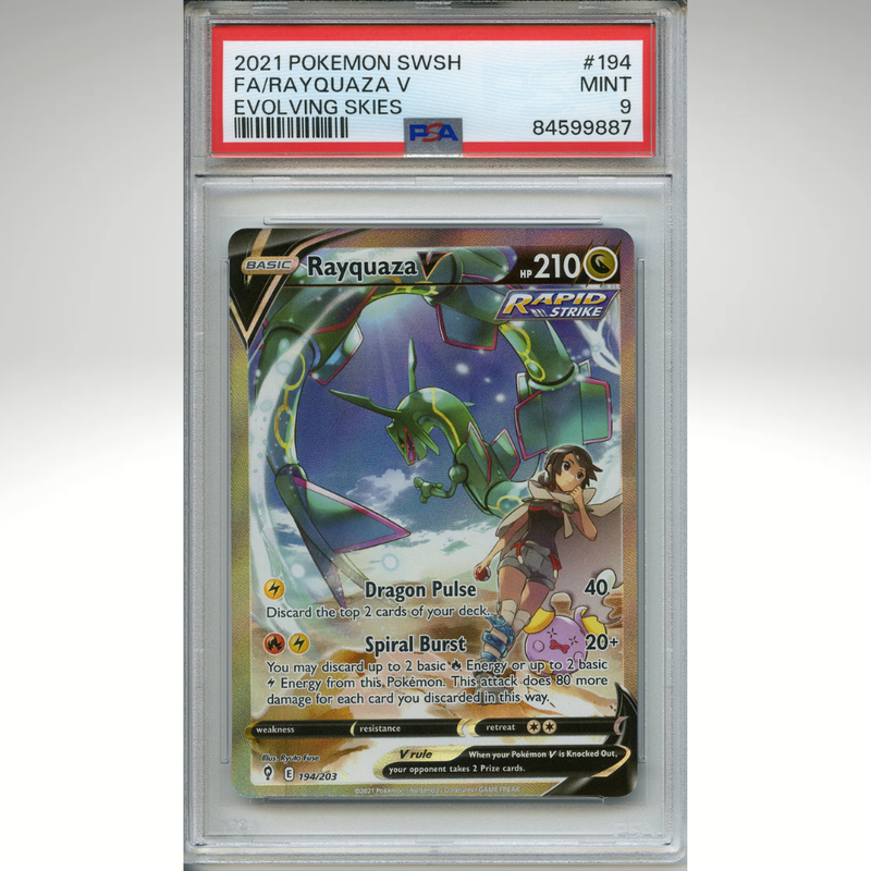 Rayquaza V 194 /203 Pokemon PSA 9 Evolving Skies Alternate Art