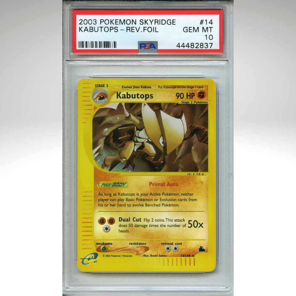 Kabutops 14/144 Pokemon PSA 10 Skyridge Reverse Foil