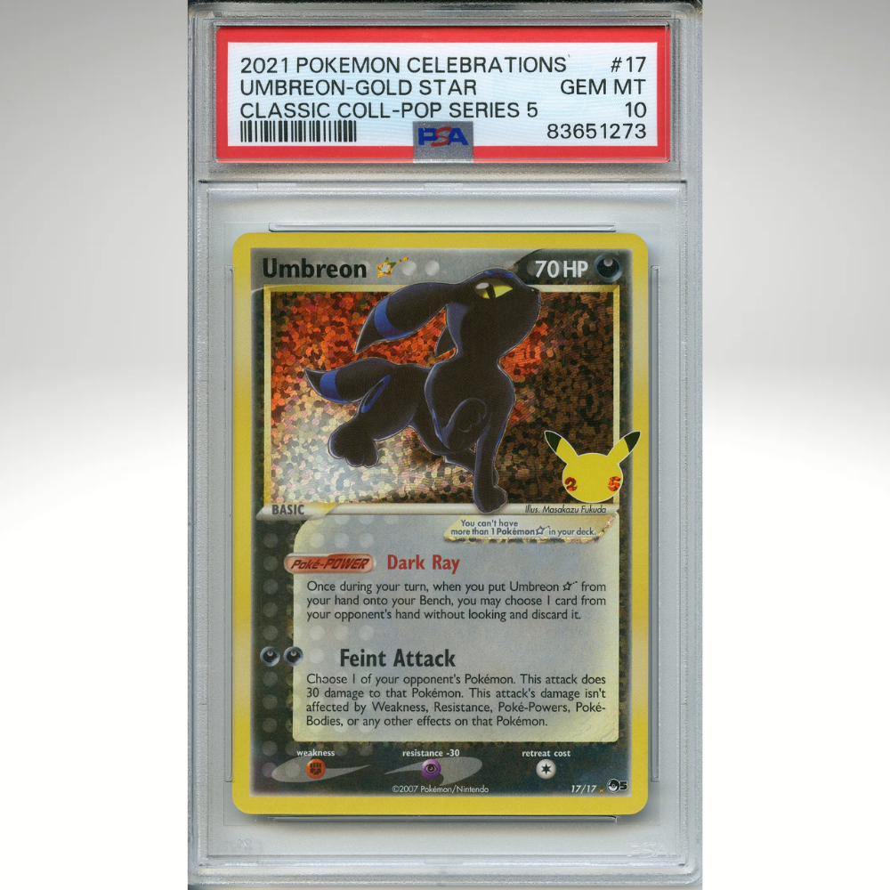 Umbreon Gold Star Classic Collection 17/17 Pokemon PSA 10 Celebrations