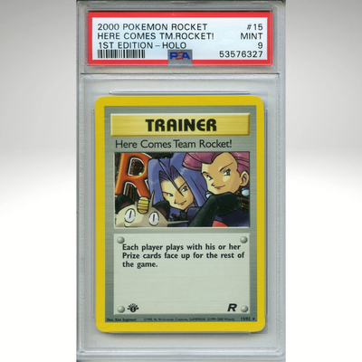Here Comes Team Rocket! First Edition 15/82 Pokemon PSA 9 Team Rocket Holo