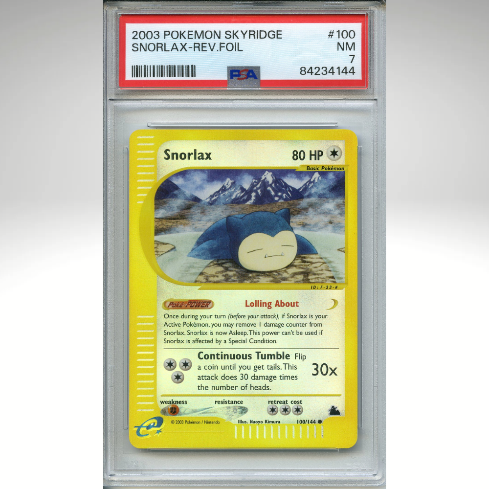 Snorlax 100/144 Pokemon PSA 7 Skyridge Reverse Foil
