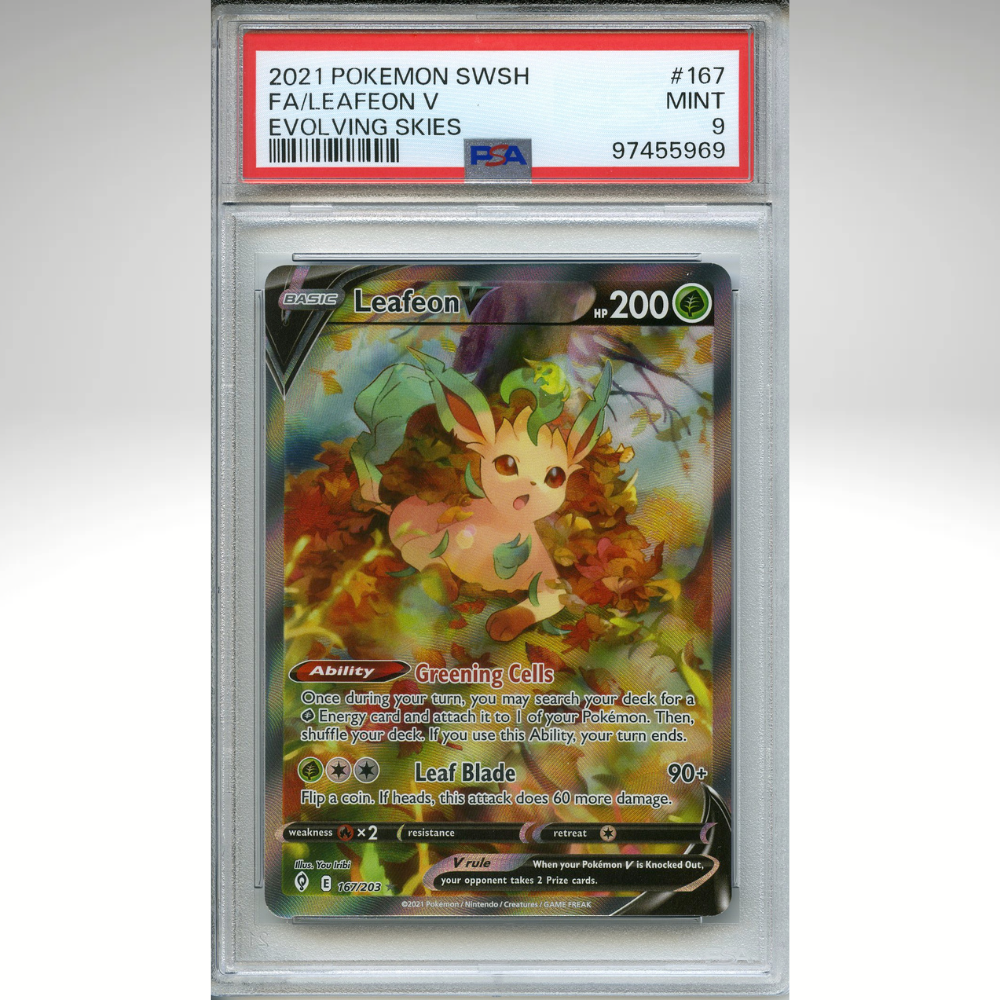 Leafeon V 167/203 Pokemon PSA 9 Evolving Skies Alternate Art