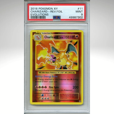 Charizard 11/108 Pokemon PSA 9 Evolutions Reverse Foil