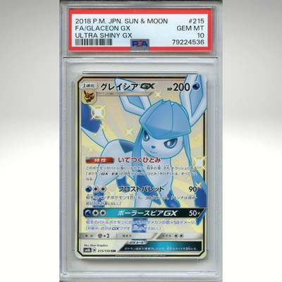 Glaceon Gx 215/150 Pokemon PSA 10 Japanese Ultra Shiny Gx Shiny