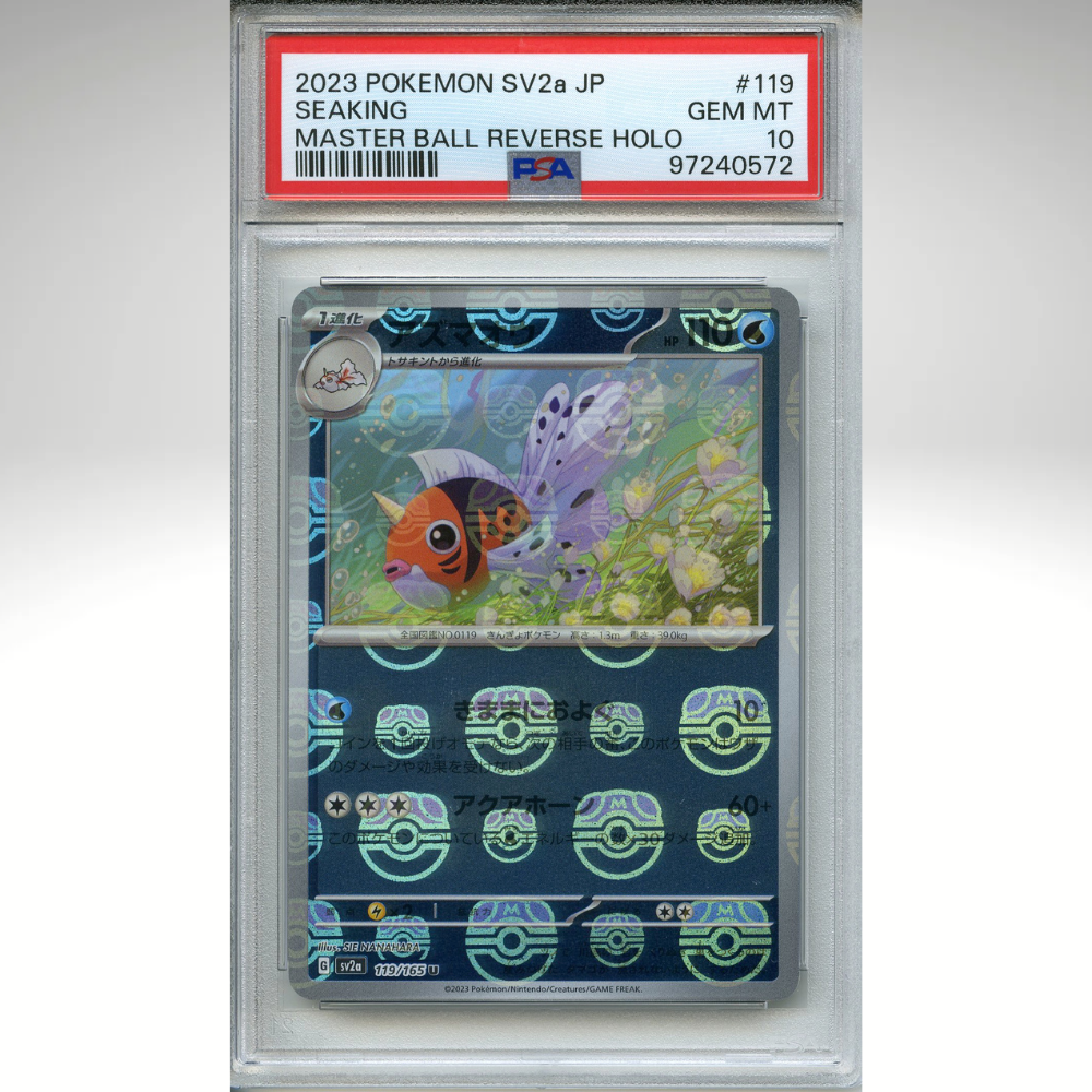 Seaking 119/165 Pokemon PSA 10 Japanese 151 Master ball Reverse Holo
