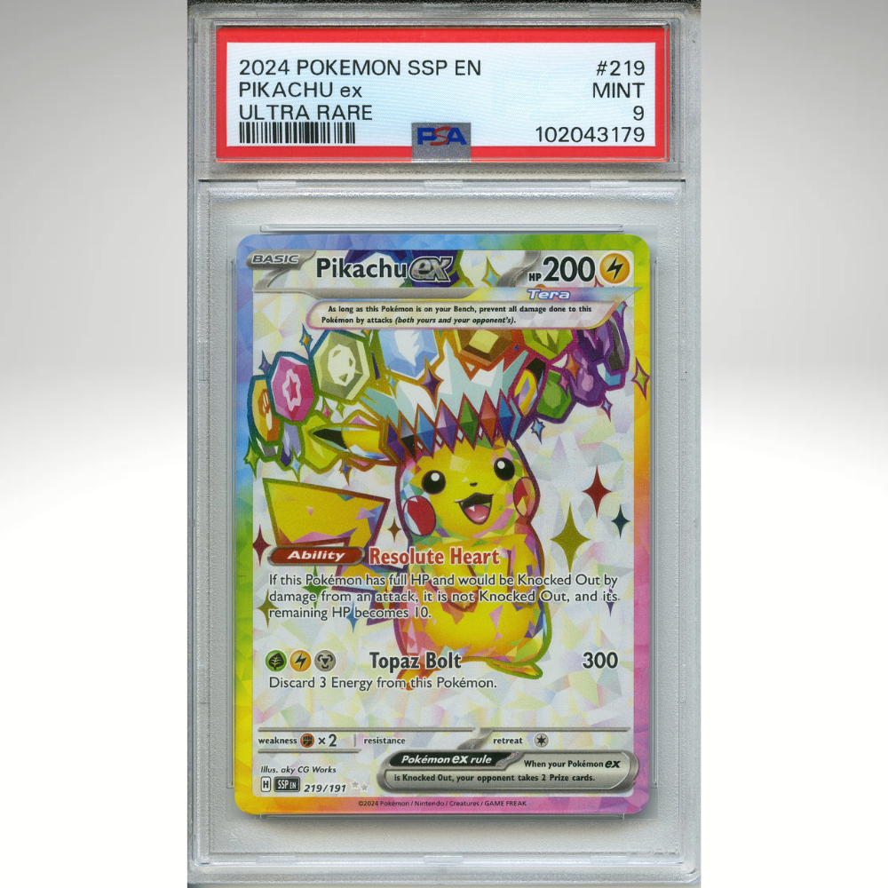 Pikachu Ex 219/191 Pokemon PSA 9 Surging Sparks Ultra Rare