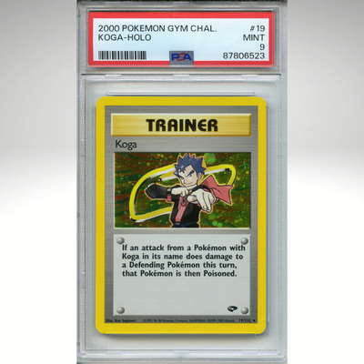 Koga 19/132 Pokemon PSA 9 Gym Challenge Holo
