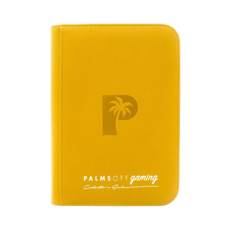 Palms Off Gaming - Collector&#39;s Series 4 Pocket Zip Trading Card Binder - YELLOW