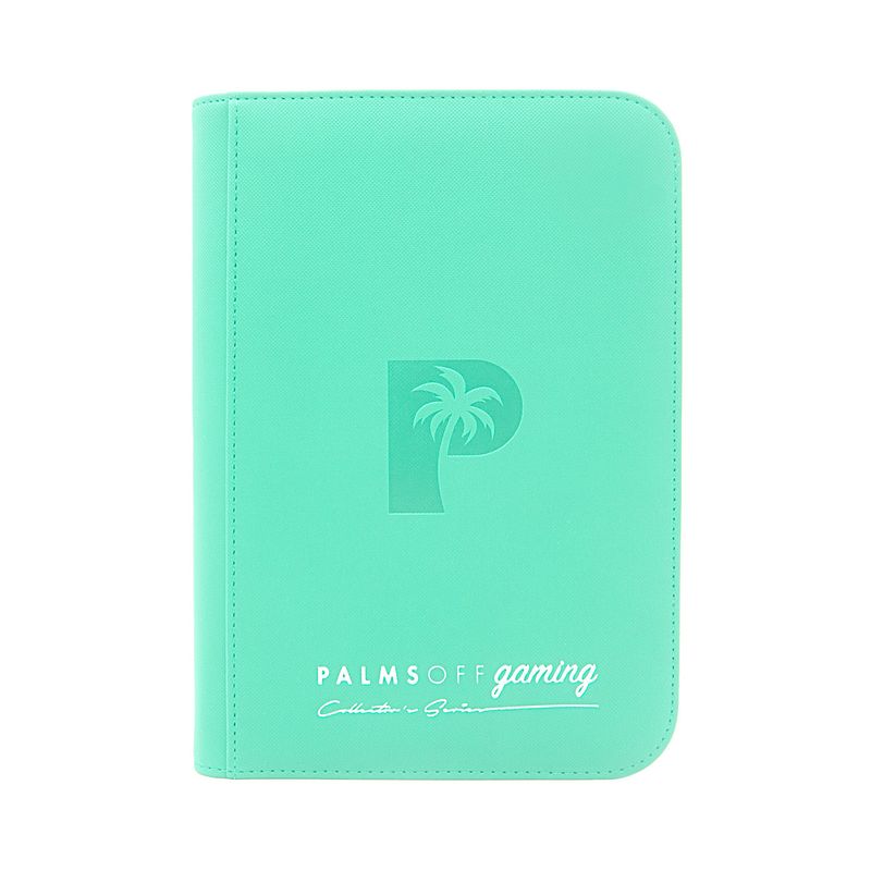 Palms Off Gaming - Collector&#39;s Series 4 Pocket Zip Trading Card Binder - TURQUOISE