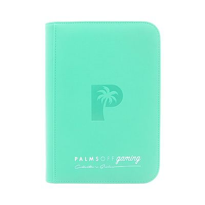 Palms Off Gaming Collector&#39;s Series 4 Pocket Zip Trading Card Binder TURQUOISE