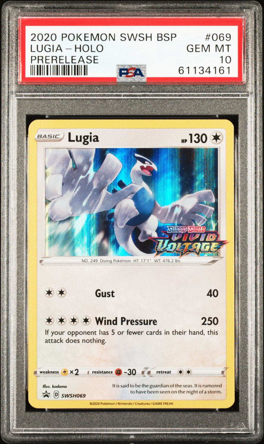 Lugia SWSH069 Pokemon Vivid Voltage Black Star Promo PSA 10