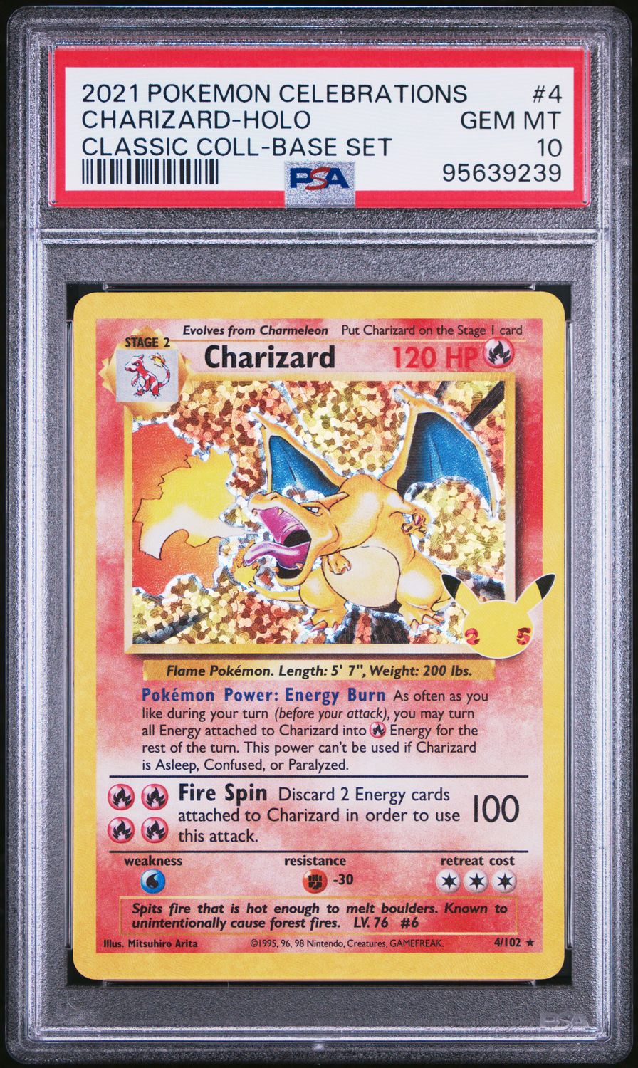 Charizard 25TH Anniversary 4/102 Pokemon Celebrations Holo PSA 10