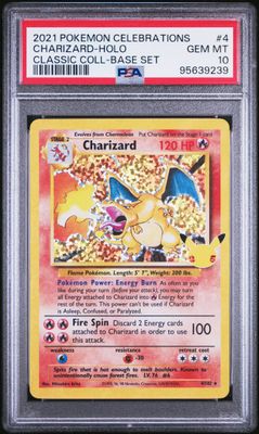 Charizard 25TH Anniversary 4/102 Pokemon Celebrations Holo PSA 10