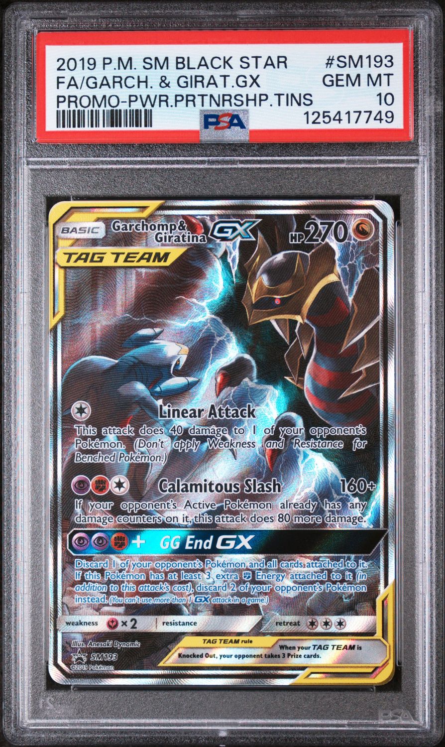 Garchomp &amp; Giratina GX SM193 Pokemon Black Star Promo PSA 10