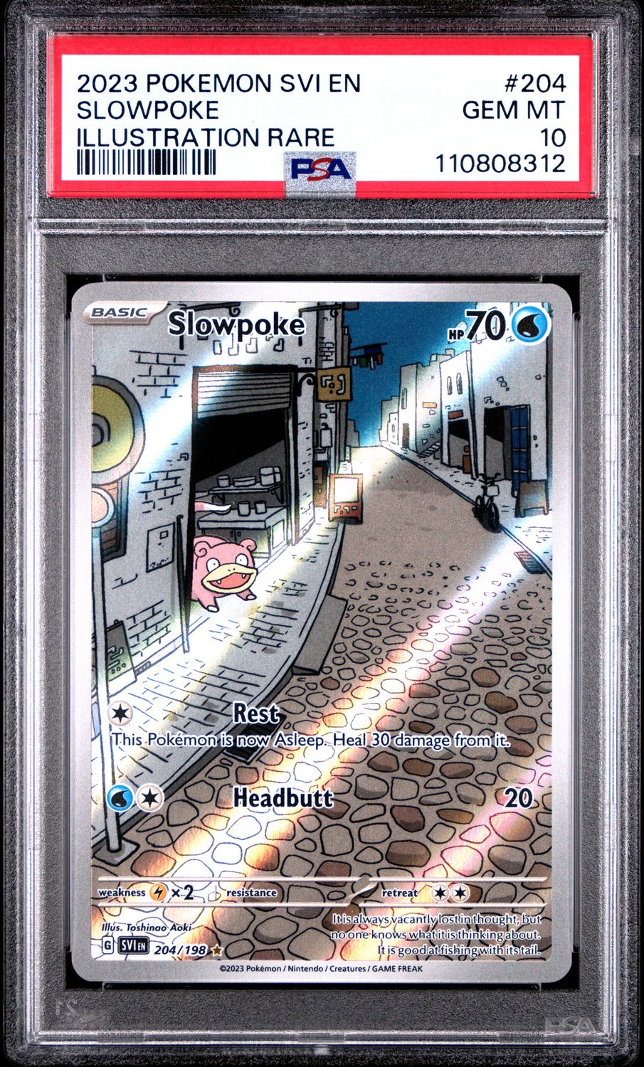 Slowpoke 204/198 Pokemon Scarlet &amp; Violet Base Illustration Rare PSA 10