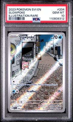 Slowpoke 204/198 Pokemon Scarlet &amp; Violet Base Illustration Rare PSA 10