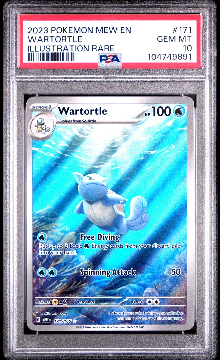 Wartortle 171/165 Pokemon 151 Illustration Rare PSA 10