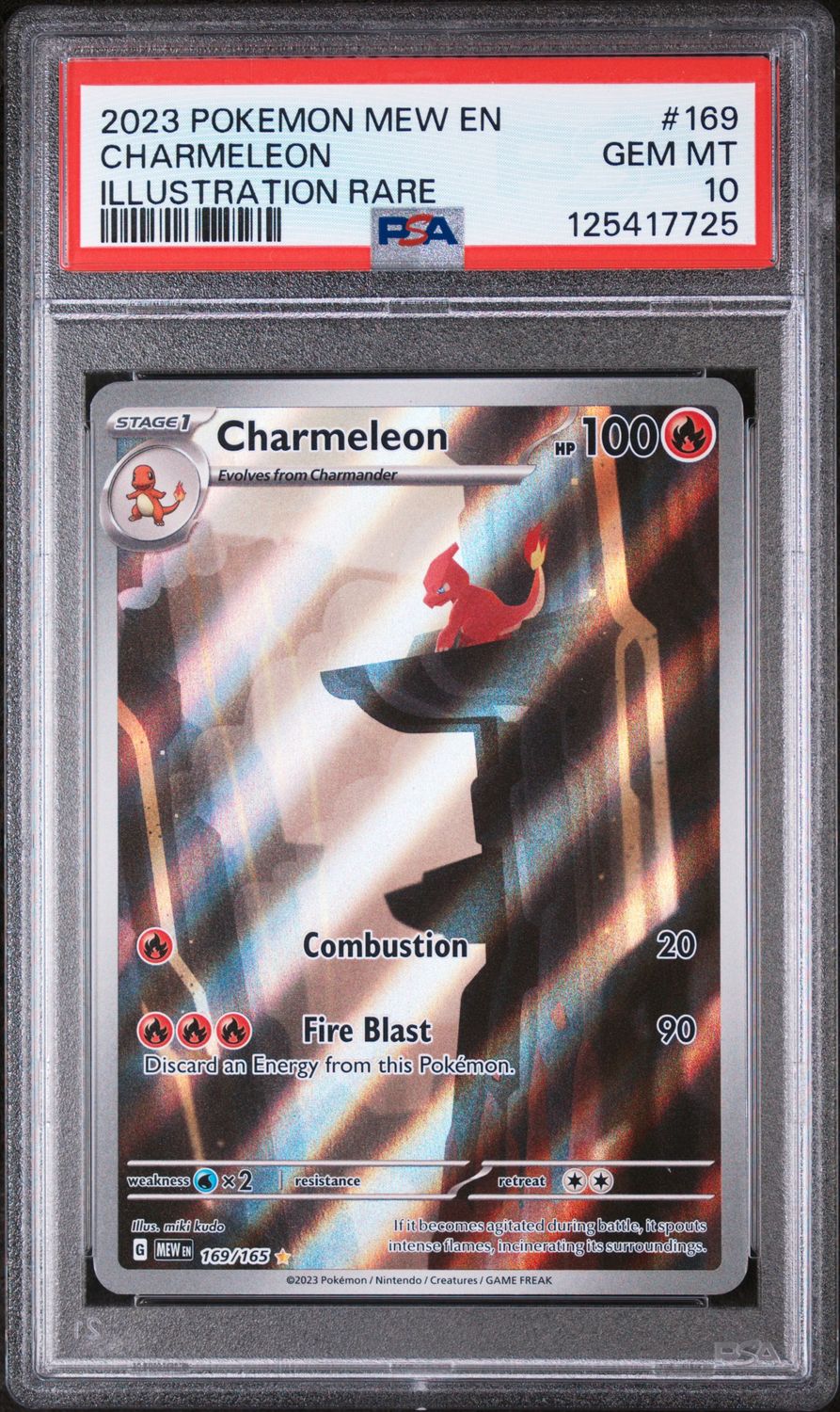 Charmeleon 169/165 Pokemon 151 Illustration Rare PSA 10