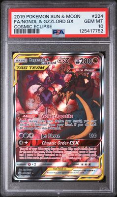 Naganadel &amp; Guzzlord GX 224/236 Pokemon Cosmic Eclipse Alternate Art PSA 10