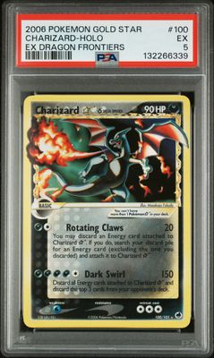 Charizard Gold Star 100/101 Pokemon Ex Dragon Frontiers Holo PSA 5