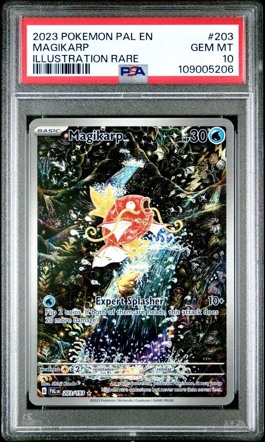 Magikarp 203/193 Pokemon Paldea Evolved Illustration Rare PSA 10